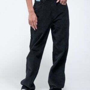 Empyre Corduroy Pants Relaxed Loose Fit BLACK WOMENS SIZE 2